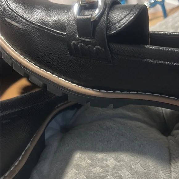 Dolce Vita Black Loafers with Silver Accents - Picture 8 of 9